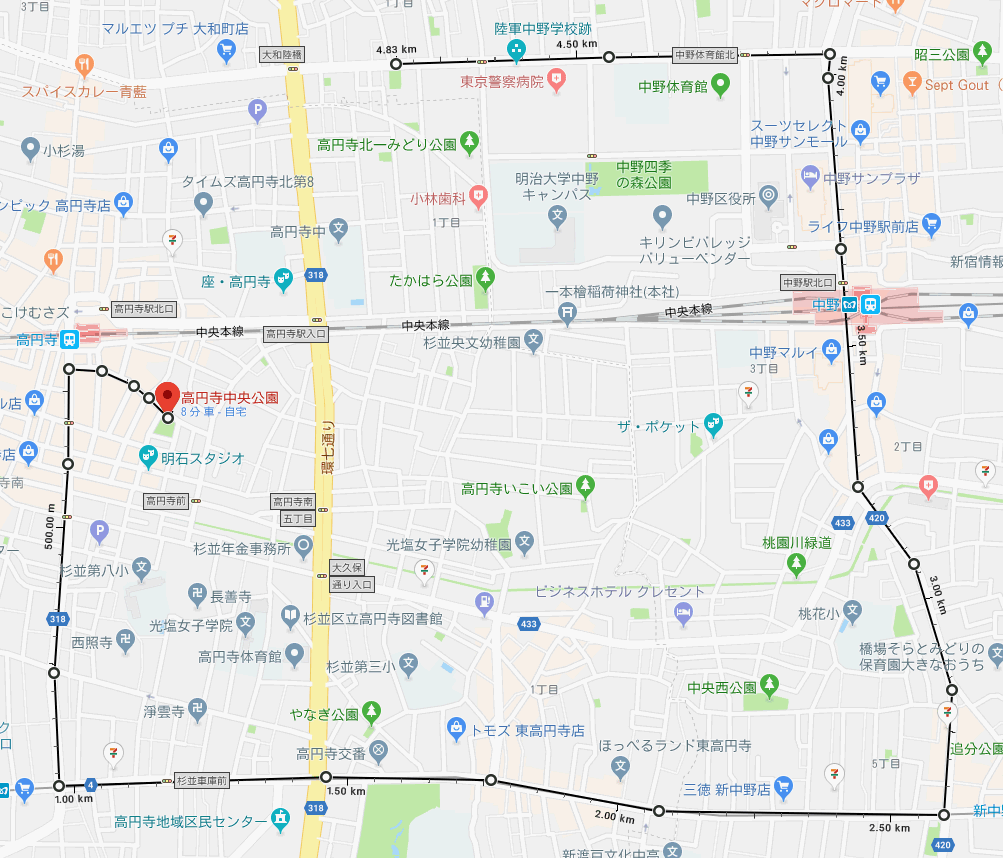 デモ行進のコース